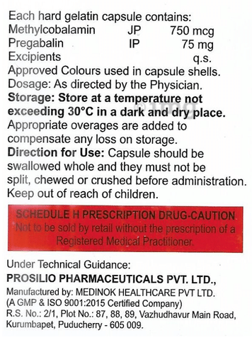 Danavish Pregabalin+Methylcobalamin 75mg/750mcg Capsule