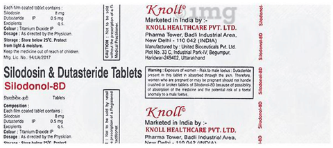 Silodonol D 8mg/0.5mg Tablet image Silodonol D 8mg/0.5mg Tablet image