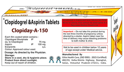 Clopiday-A 150 Tablet image Clopiday-A 150 Tablet image