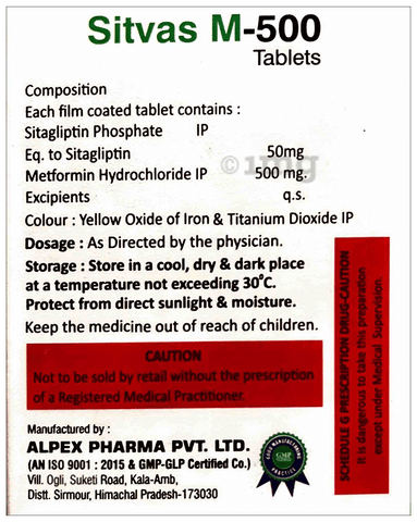 Sitvas M 500 Tablet image Sitvas M 500 Tablet image