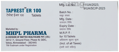 Taprest ER 100 Tablet image Taprest ER 100 Tablet image