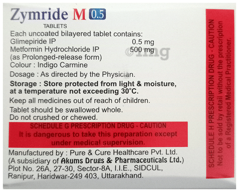 Zymride M 0.5 Tablet PR image Zymride M 0.5 Tablet PR image