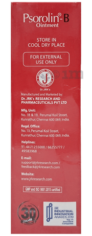 Pommade Psorolin-B 75 G JRK Siddha Pour Soins Peau - Neuf
