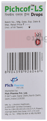 Pichcof-LS Oral Drops Raspberry