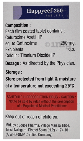 Happycef 250mg Tablet image