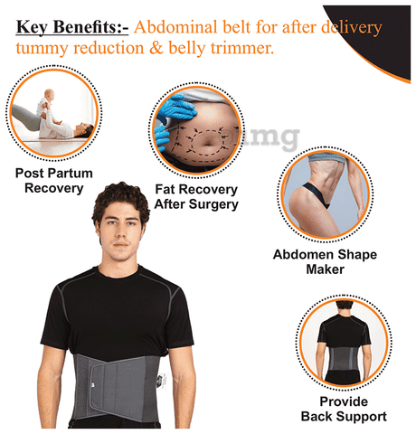 Superfine Comfort Abdominal Belt After Delivery for Tummy Reduction XL  Grey: Buy box of 1.0 Unit at best price in India