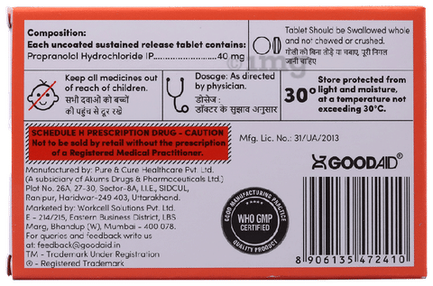 Goodbloc LA 40 Tablet SR image Goodbloc LA 40 Tablet SR image