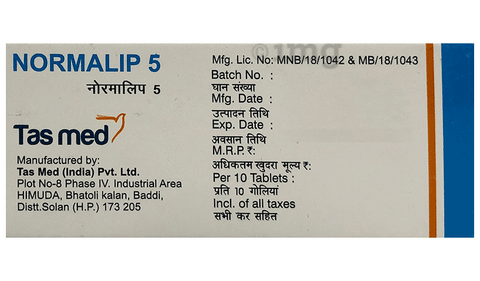 Normalip 5mg Tablet image