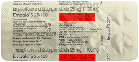 Buy Empalo S 25/100 Tablet Online: View Uses, Side Effects, Price ...