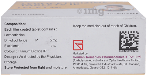 Lecet 5mg Tablet image