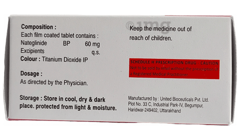 Nateglide 60mg Tablet image Nateglide 60mg Tablet image
