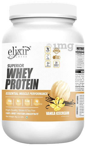 Elixir Wellness Superior Whey Protein Vanilla Icecream 1