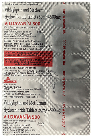 Vildavan M 500 Tablet image Vildavan M 500 Tablet image