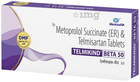Telmikind Beta 50 Tablet ER image Telmikind Beta 50 Tablet ER image