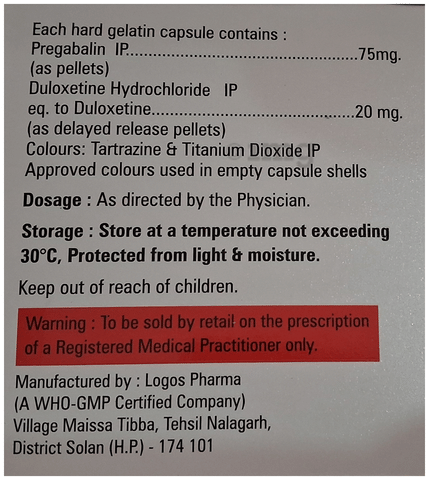 Dutidep PG 20/75 Capsule DR image Dutidep PG 20/75 Capsule DR image