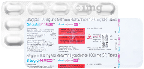 Sitaglo M Forte 100mg/1000mg Tablet SR