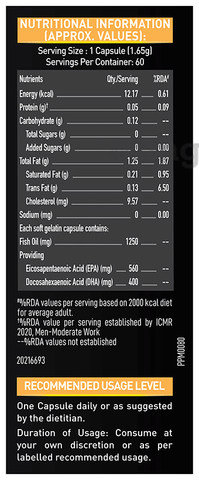 MuscleBlaze Fish Oil Gold with Omega 3 For Heart Brain Joint