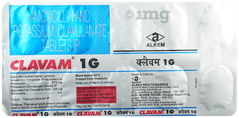 Clavam 1g Tablet image