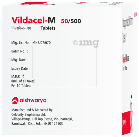 Vildacel-M 50/500 Tablet image Vildacel-M 50/500 Tablet image