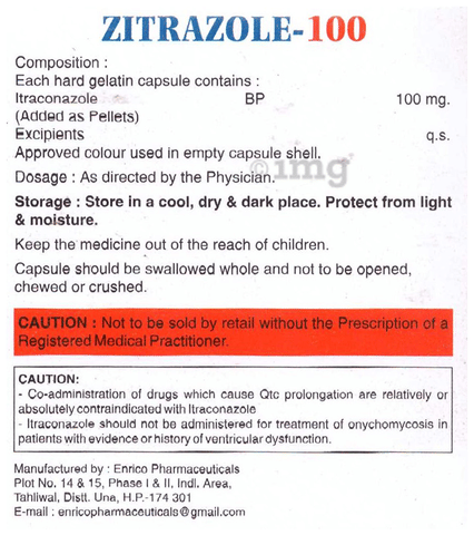 Zitrazole 100 Capsule image