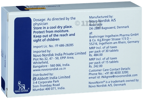 Novonorm 1mg Tablet image