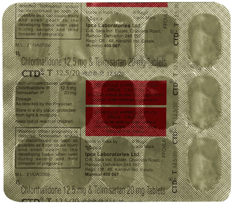 CTD-T 12.5/20 Tablet image