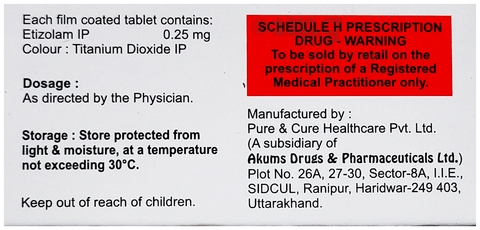 एटिविन 0.25mg टैबलेट image एटिविन 0.25mg टैबलेट image