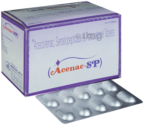 एसेनैक एसपी 100mg/325mg/15mg टैबलेट image