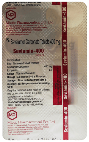 Sevlamin 400 Tablet image Sevlamin 400 Tablet image