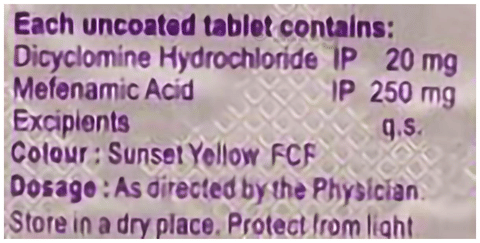 Cyclomeff 20mg/250mg Tablet image Cyclomeff 20mg/250mg Tablet image