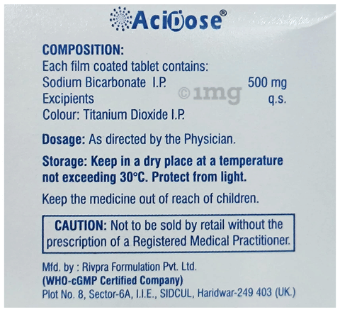Acidose 500mg Tablet image Acidose 500mg Tablet image