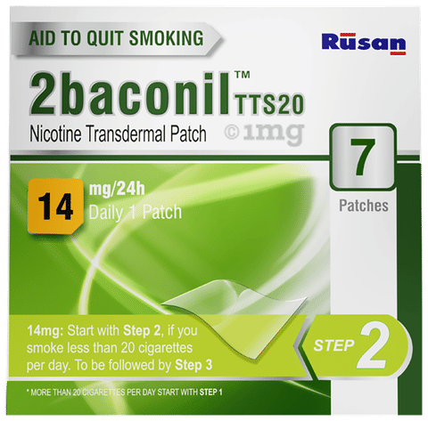 2baconil TTS20 Nicotine Transdermal Patch 14mg/24h | (Step 2) | Helps to Quit Smoking image
