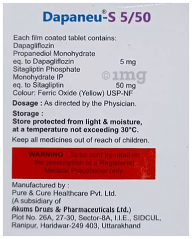 Dapaneu-S 5mg/50mg Tablet image Dapaneu-S 5mg/50mg Tablet image
