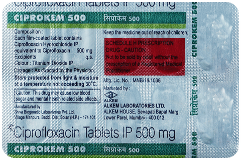Ciprokem 500mg Tablet image Ciprokem 500mg Tablet image