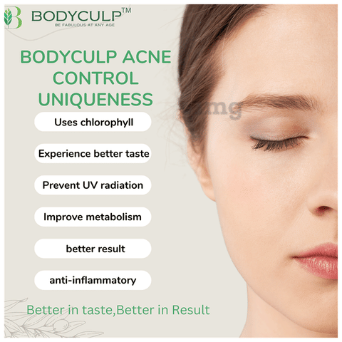 Bodyculp Combo Pack of Glutathione Capsules (60 Each) & Plant Based Acne  Control Powder Green Apple Flavour(150gm)