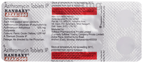 Azax 500 Tablet image