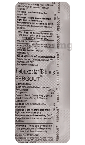 Febgout 40mg Tablet image