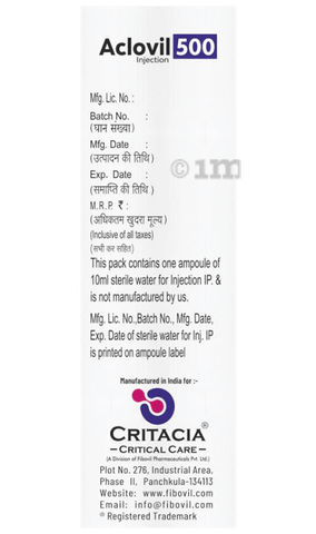 Aclovil 500mg Injection image Aclovil 500mg Injection image