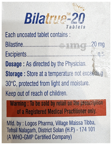 Bilatrue 20 Tablet image Bilatrue 20 Tablet image