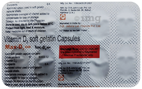 Max-D3 60K Soft Gelatin Capsule: View Uses, Side Effects, Price