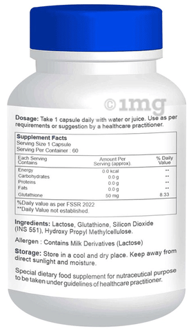 HealthVit L-Glutathione Reduced 50mg | With Antioxidants | For Skin & Detoxification | Capsule HealthVit L-Glutathione Reduced 50mg | With Antioxidants | For Skin & Detoxification | Capsule