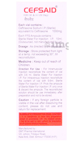 Cefsaid Injection image