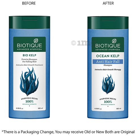 Biotique Ocean Kelp Anti Hair Fall Shampoo Intensive Hair Growth Therapy:  Buy bottle of 180 ml Shampoo at best price in India | 1mg