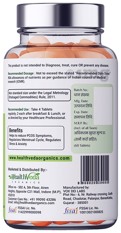 Health Veda Organics PCOS Multivitamin Veg Tablet: Buy bottle ...
