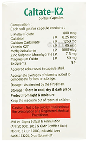 Caltate-K2 Softgel Capsule image