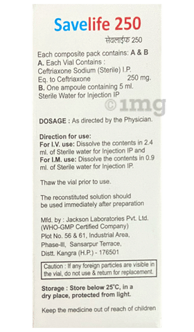 Savelife 250 Injection image Savelife 250 Injection image