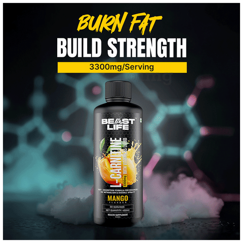 BeastLife L-Carnitine 330mg with Vitamin B5 Liquid Mango: Buy bottle of 450.0 ml Liquid at best price in India | 1mg BeastLife L-Carnitine 330mg with Vitamin B5 Liquid Mango: Buy bottle of 450.0 ml Liquid at best price in India | 1mg