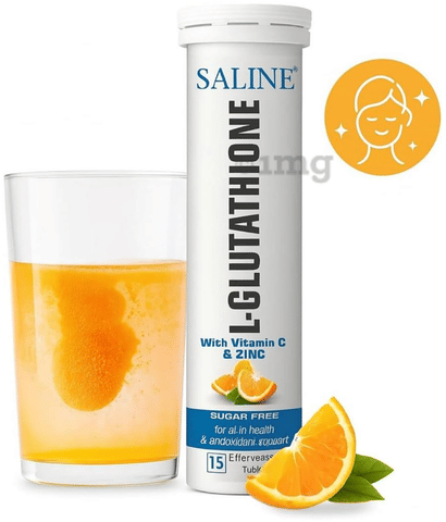 Saline L-Glutathione with Vitamin C & Zinc Effervscent Tablet (15 Each) Sugar Free: Buy box of 1.0 Bottle at best price in India