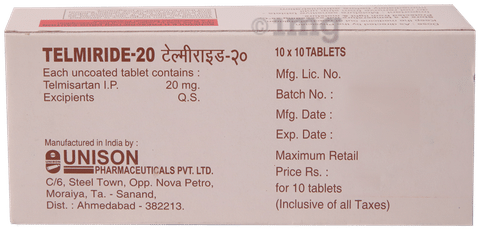 Telmiride 20mg Tablet