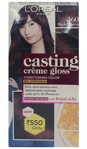 Tried Loreal Casting Creme Gloss Hair colour in Black cherry How to do  Cherry Burgundy hair colour  YouTube